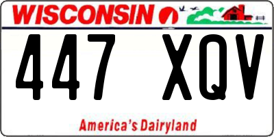 WI license plate 447XQV