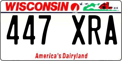 WI license plate 447XRA