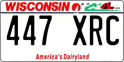 WI license plate 447XRC