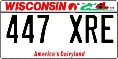 WI license plate 447XRE