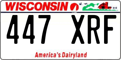 WI license plate 447XRF