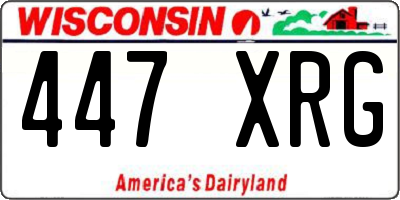 WI license plate 447XRG