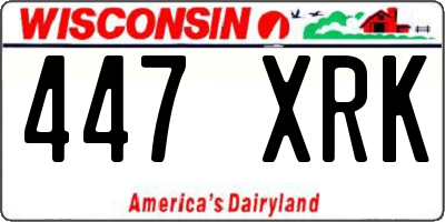 WI license plate 447XRK