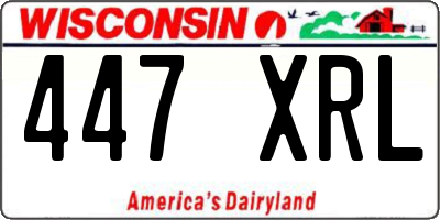 WI license plate 447XRL