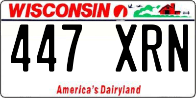 WI license plate 447XRN