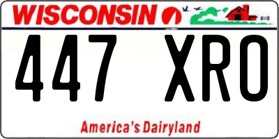 WI license plate 447XRO