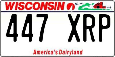WI license plate 447XRP