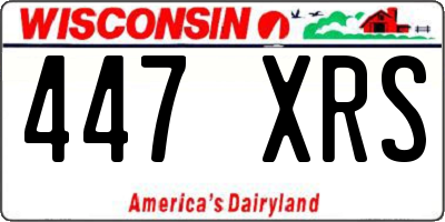WI license plate 447XRS