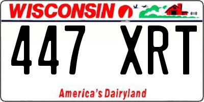 WI license plate 447XRT