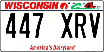 WI license plate 447XRV