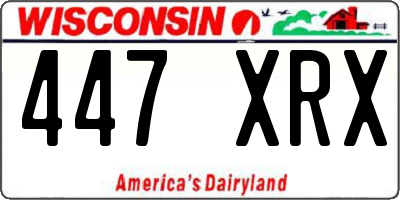 WI license plate 447XRX