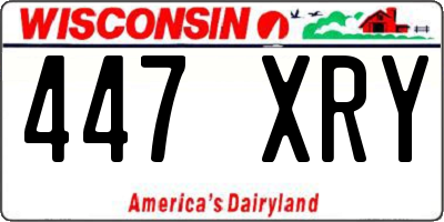 WI license plate 447XRY