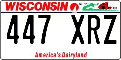 WI license plate 447XRZ