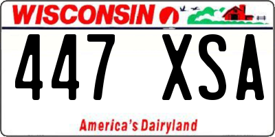 WI license plate 447XSA