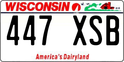 WI license plate 447XSB