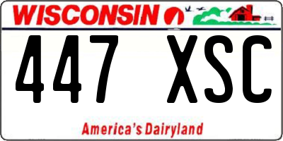 WI license plate 447XSC