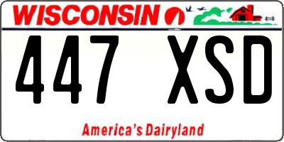 WI license plate 447XSD