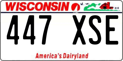 WI license plate 447XSE