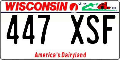 WI license plate 447XSF