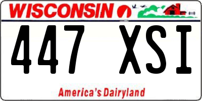 WI license plate 447XSI