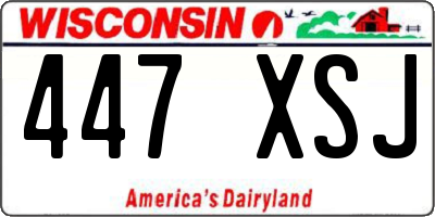 WI license plate 447XSJ
