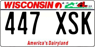 WI license plate 447XSK
