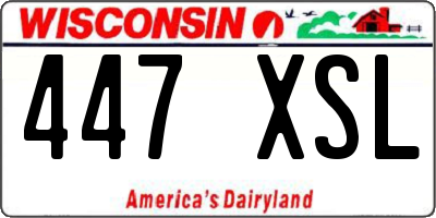 WI license plate 447XSL