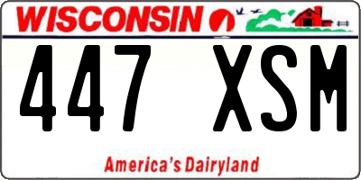 WI license plate 447XSM