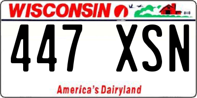 WI license plate 447XSN