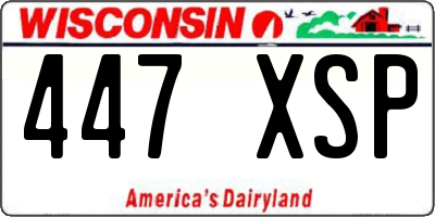 WI license plate 447XSP