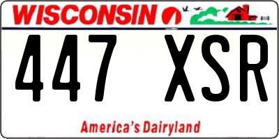 WI license plate 447XSR