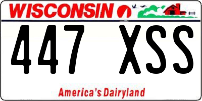 WI license plate 447XSS