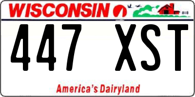 WI license plate 447XST