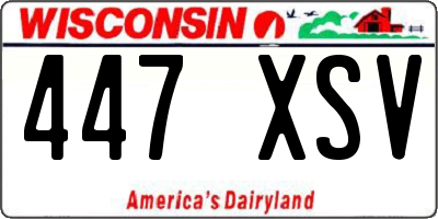 WI license plate 447XSV