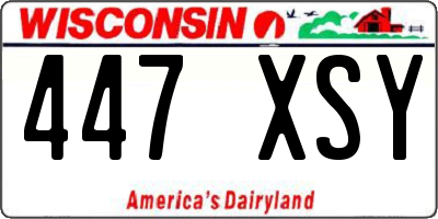 WI license plate 447XSY