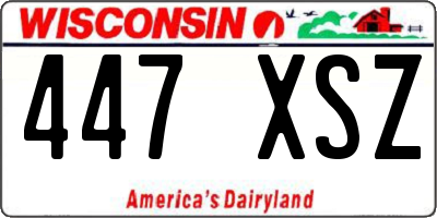 WI license plate 447XSZ