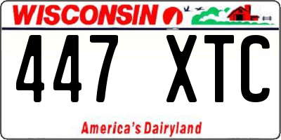 WI license plate 447XTC