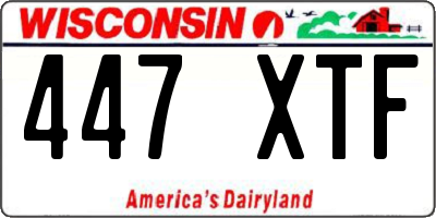 WI license plate 447XTF