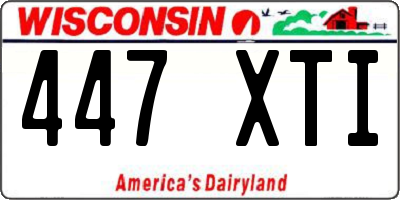 WI license plate 447XTI