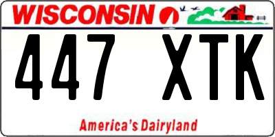 WI license plate 447XTK