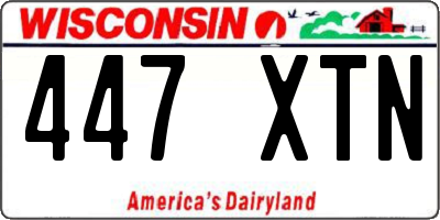 WI license plate 447XTN