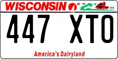WI license plate 447XTO
