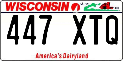 WI license plate 447XTQ