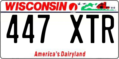 WI license plate 447XTR