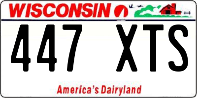WI license plate 447XTS