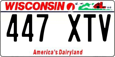 WI license plate 447XTV