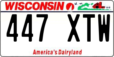 WI license plate 447XTW