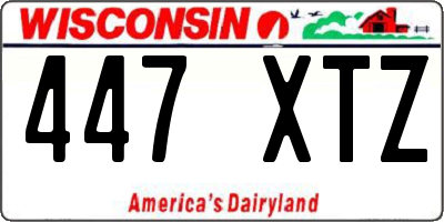 WI license plate 447XTZ