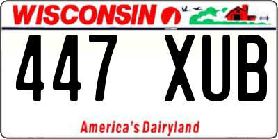 WI license plate 447XUB