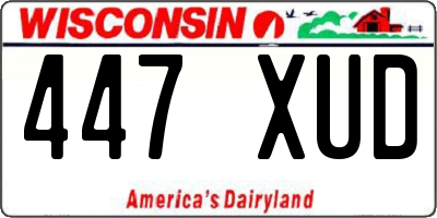 WI license plate 447XUD